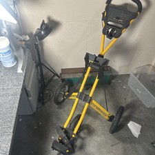 Sun Mountain Yellow Push Pull Golf Speed Cart 3 Wheel Folding Collapsible S1