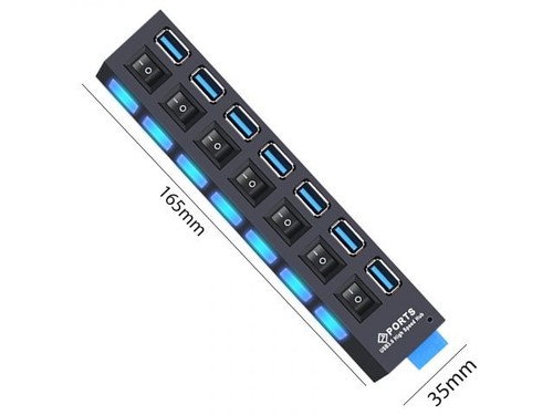 Hub usb ports multiprise - 3.0, 7