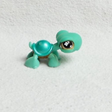 LITTLEST PETSHOP #892 HASBRO TURTLE GREEN SHELL GREEN MOTHER OF PEARL BROWN EYES