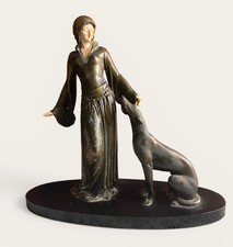 FEMME AU LEVRIER ART DECO 1930