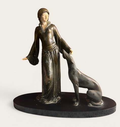 Femme levrier art deco 1930 - femme,