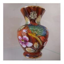 H.BEQUET QUAREGNON Belgium Art Nouveau Hand Painted Earthenware Ceramic Vase PN N95
