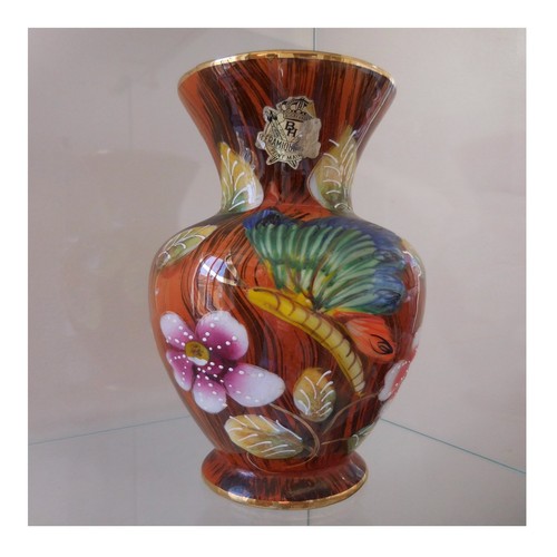 Vase céramique faïence peint
