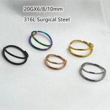 100pcs  Nose Seamless Lip  Ear Helix Tragus Cartilage Hoop Ring Body Piercing 