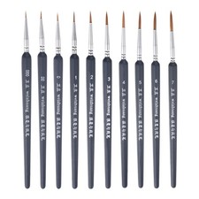 10pcs precision paint brushes (000#-7#), black