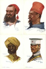 DUPUIS ARTIS SIGNED MIITARY WWI 42 Vintage Postcards (L4296)