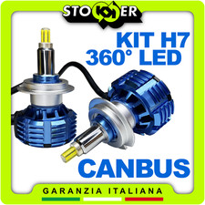 KIT H7 LED 360° CAR LENTICULAR HEADLIGHT BULBS 6000K WHITE LIGHT PAIR CANBUS
