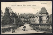 Old postcard Drée, Château de Drée, main facade 1917 