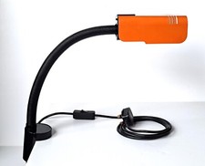 VINTAGE 1970s 80s TARGETTI ITALY ORANGE ENAMEL DESK TABLE LAMP SPACE AGE RETRO