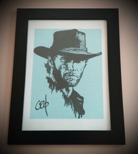 Dessin Imprimé encadré et numéroté : Clint in Blue