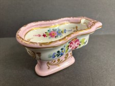 Antique French Porcelain Bidet/Sevres Style/Pink Color/France C.1920/Hand Paint