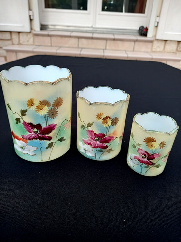 Trio pots vases opaline de - pots,
