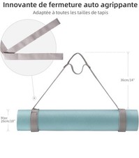 Sangle De Tapis Yoga Fitness Réglable Fermeture Auto- Agrippante