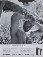PUBLICITÉ DE PRESSE 1980 ROGER & GALLET - LE SHAMPOOING - L'HOMME ET RARE