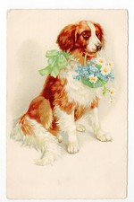Animal CHIEN Chiens DOG dogs 82 fancy card chien flower basket