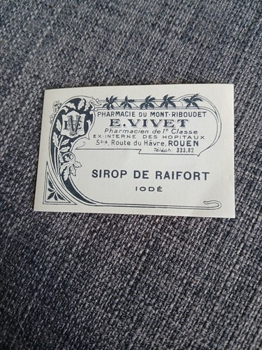 Ancienne etiquette pharmacie - ancienne,