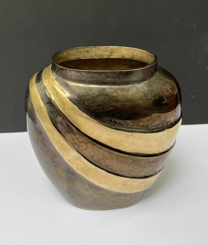 Vase style dinanderie métal - vase,
