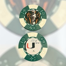 MALACHI TONEY  MIAMI HURRICANES CANES FOOTBALL WR *SIGNED* POKER CHIP SOUVENIR