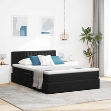 Lit de Rangement avec matelas avec tête de lit Velours Moderne pratique vidaXL v