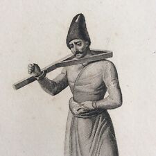 Gravure Ancienne 1841 PERSE Carcan des Persans - Goutu Vernier XIXème