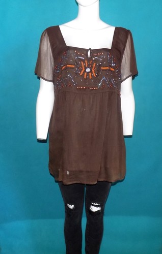 Antik batik blouse marron - antik,