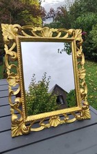 Miroir de table style Baroque/RocailleLouis XV. Bois Feuille Or. 34,5 X 29,5 cm