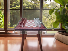 Échiquier Marbre Rose & Blanc