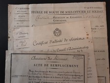 1820 - Lot de document - régiment de chasseurs des Ardennes