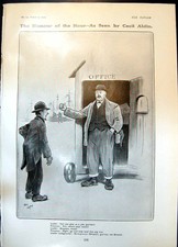 Antique Old Print Humour Hour Cecil Aldin Loafer Foreman Load Pig Iron 1905