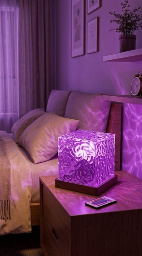 Lampe table cube motif - table,