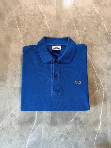 Polo lacoste bleu - polo, coton