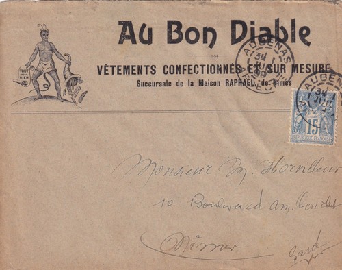 Enveloppe pub 1899 au bon - "au,