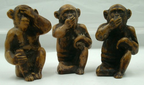 Singes sagesse bois - singes,