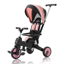 FableKids® Tricycle 7in1 Tricycle enfant guidon vélo bébé poussette Rose