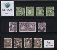 WC1_30212. DENMARK. 1924 ANNIV. POSTAL SERVICE set. Sc.164-175. Used