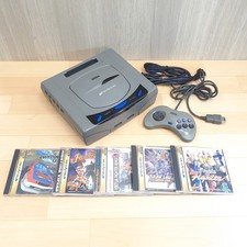 SEGA SATURN Console with 5 Games & cables Japanese Gray * US TARIFF PAID G103