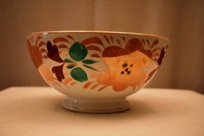 Ancien Hollandais Poterie Bol Petrus & Regout Maastricht Doré Floral " 24