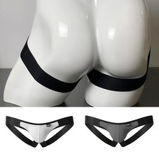 Sexy Jockmail Hommes Noir Faux