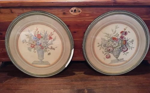 Pair vintage flowers in - of, eb
