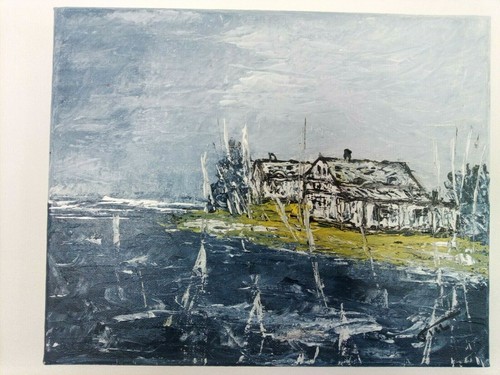 Tableau abstrait acrylique - , sur