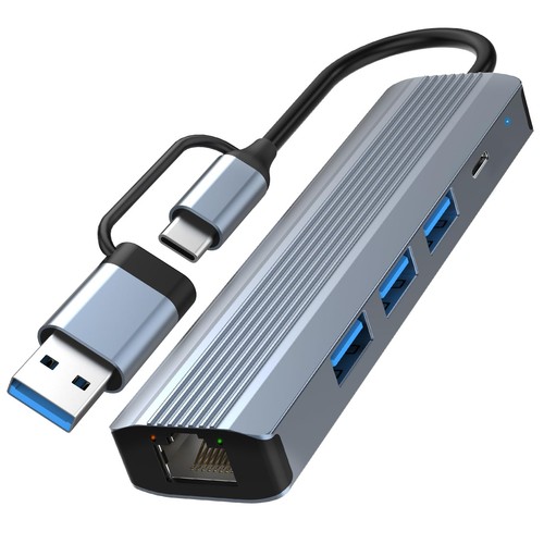 Double adaptateur lan usb c - double,