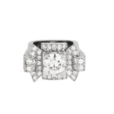 Spectacular 2.54ct Platinum and Diamond Art Deco Ring