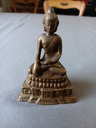 Petit bouddha bronze 10cm - bronze,