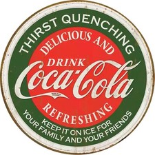 plaque vintage coca cola ronde