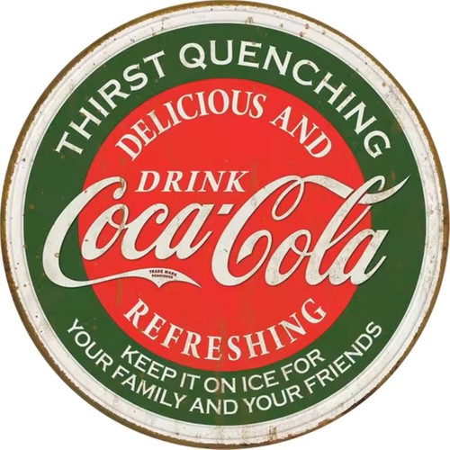 Plaque vintage coca cola ronde - coca,