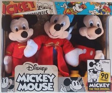 Coffret 3 Peluches Mickey 90 Years NEUF Disney The True Original 