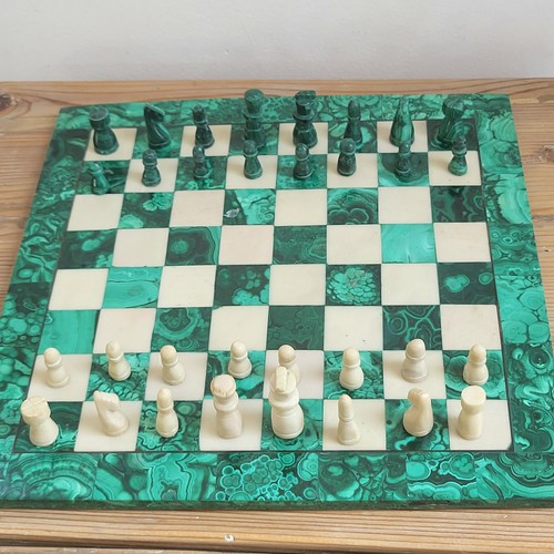 Jeu echecs malachite et - jeu, d'echecs