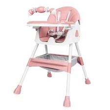 Rose Rose Chaise Haute Bébé Avec Fonction Inclinable Plateau Amovible FR