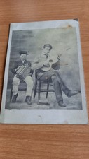 CHILD GUITARIST AND ACCORDIONIST CARDBOARD PHOTO