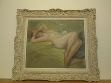 OIL / CANVAS PAINTING HST NUDE ART DECO 1930 PAINTING YVES DIEY FRAME MONTPARNASSE